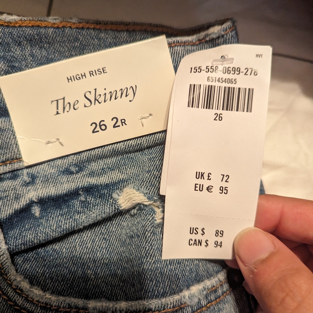 A&F High rise denim skinny jeans